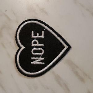 Nope Heart Iron-On Patch